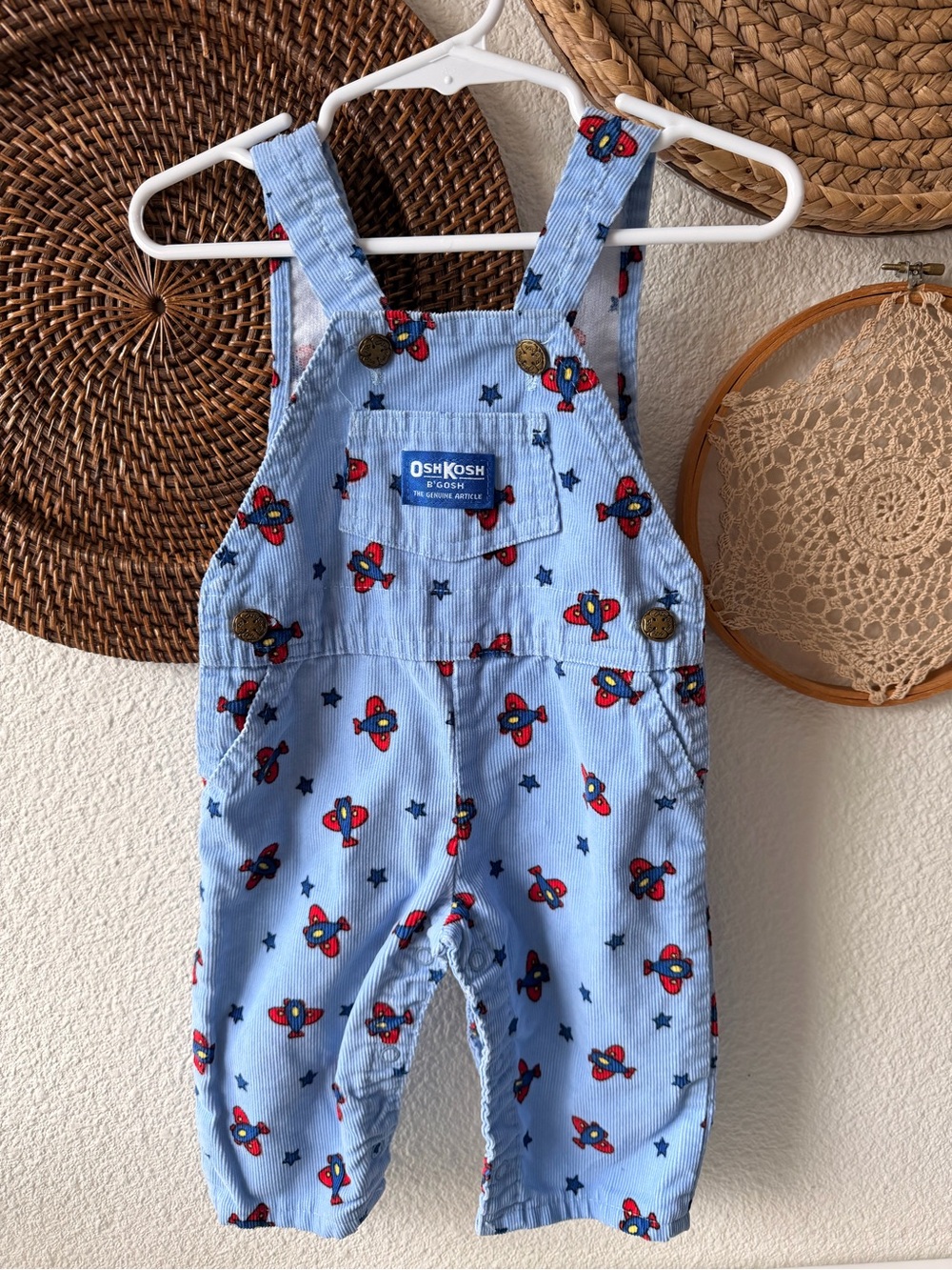 OshKosh B'gosh Light Blue Rocket Print Overalls